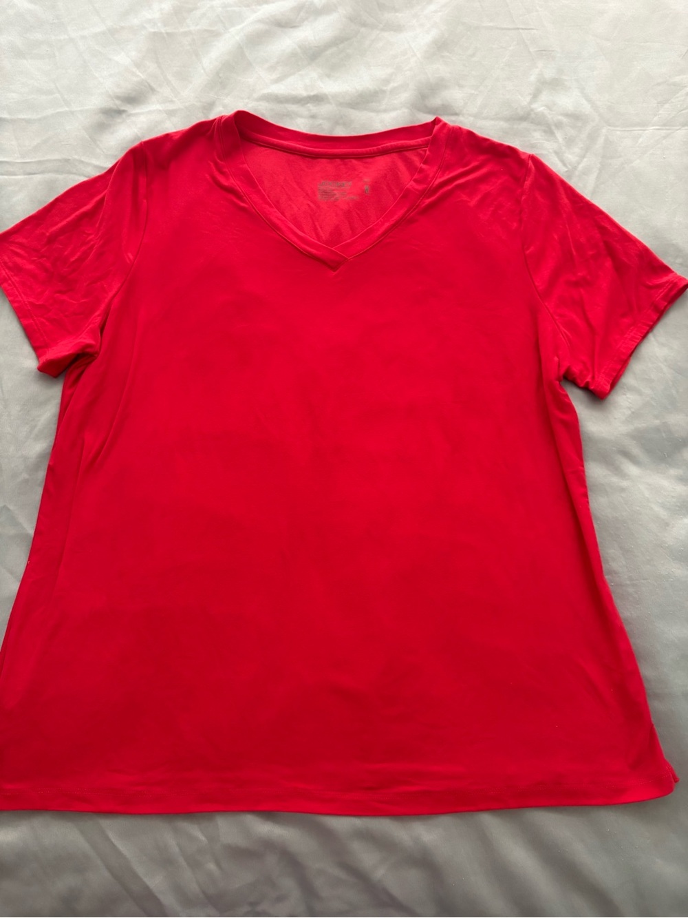 Jockey Women’s V-Neck Short Sleeve Tee — Red